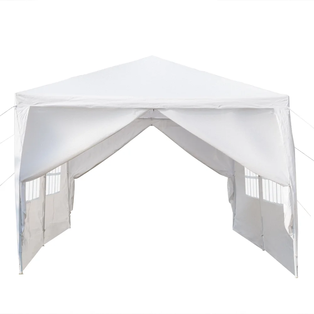 10'x20' Outdoor Party Tent with 6 Removable Sidewalls, Waterproof Canopy Patio Wedding Gazebo, White - Image 5