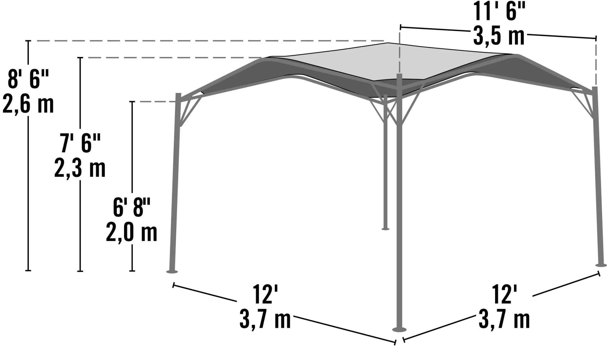 ShelterLogic Monterey 12x12 Canopy Gazebo Portable Shade Solution Backyards, Patios, Pools, Cream - Image 19