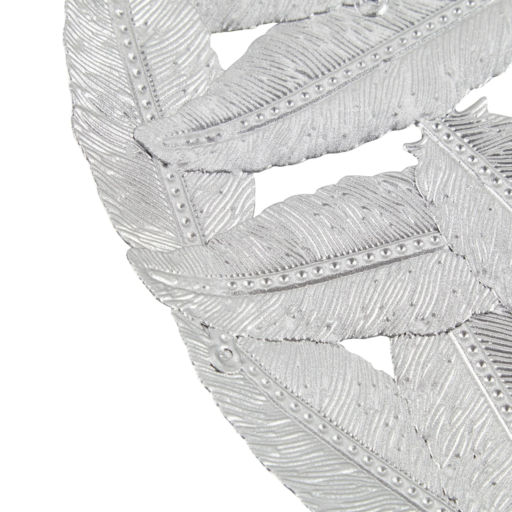 Textured Feather 3-Piece Metal Disc Wall Decor Set, Decorative Wall Art for Home - Image 46