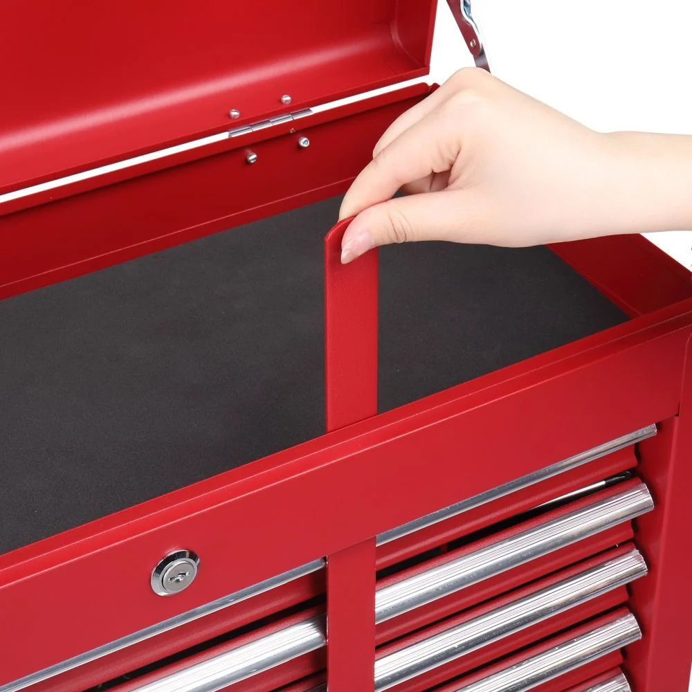 IVV 4-Drawer Rolling Tool Chest w/Lock & Key, Tool Storage Cabinet with Universal Wheels, Anti-Scratch Liners, Tool Organizer Box for Garage, Warehouse & Repair Shop, Red - Image 20