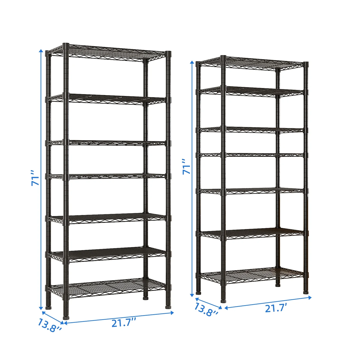 Zimtown Heavy Duty Storage Shelves, 63"W Wire Shelving Unit, Adjustable 4 Tier Metal Shelves Organizer Silver for Pantry Kitchen Basement, 1500 lbs Capacity - Image 27