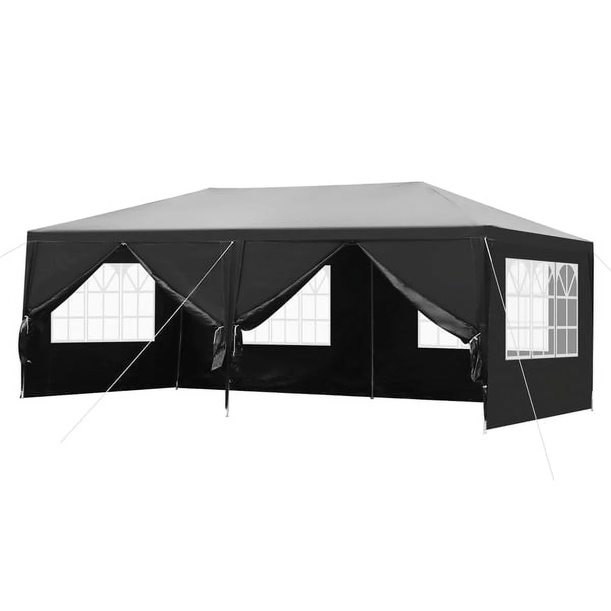 10'x20' Outdoor Party Tent with 6 Removable Sidewalls, Waterproof Canopy Patio Wedding Gazebo, Black - Image 4