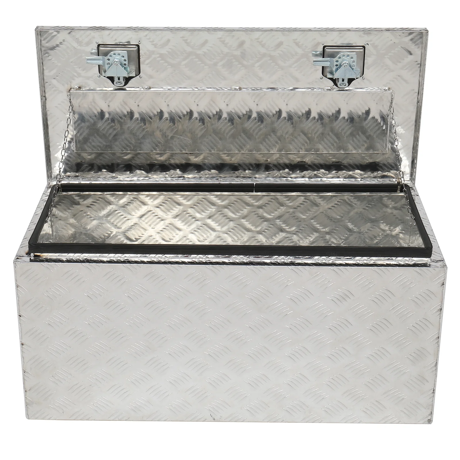 GZXS 36" Aluminum Storage Box Truck Underbody Toolbox Trailer RV Tool Heavy Duty Aluminum Tool RV ATV Trailer Storage Boxes W/Locks Keys Silver (36" x 18" x 17") - Image 2