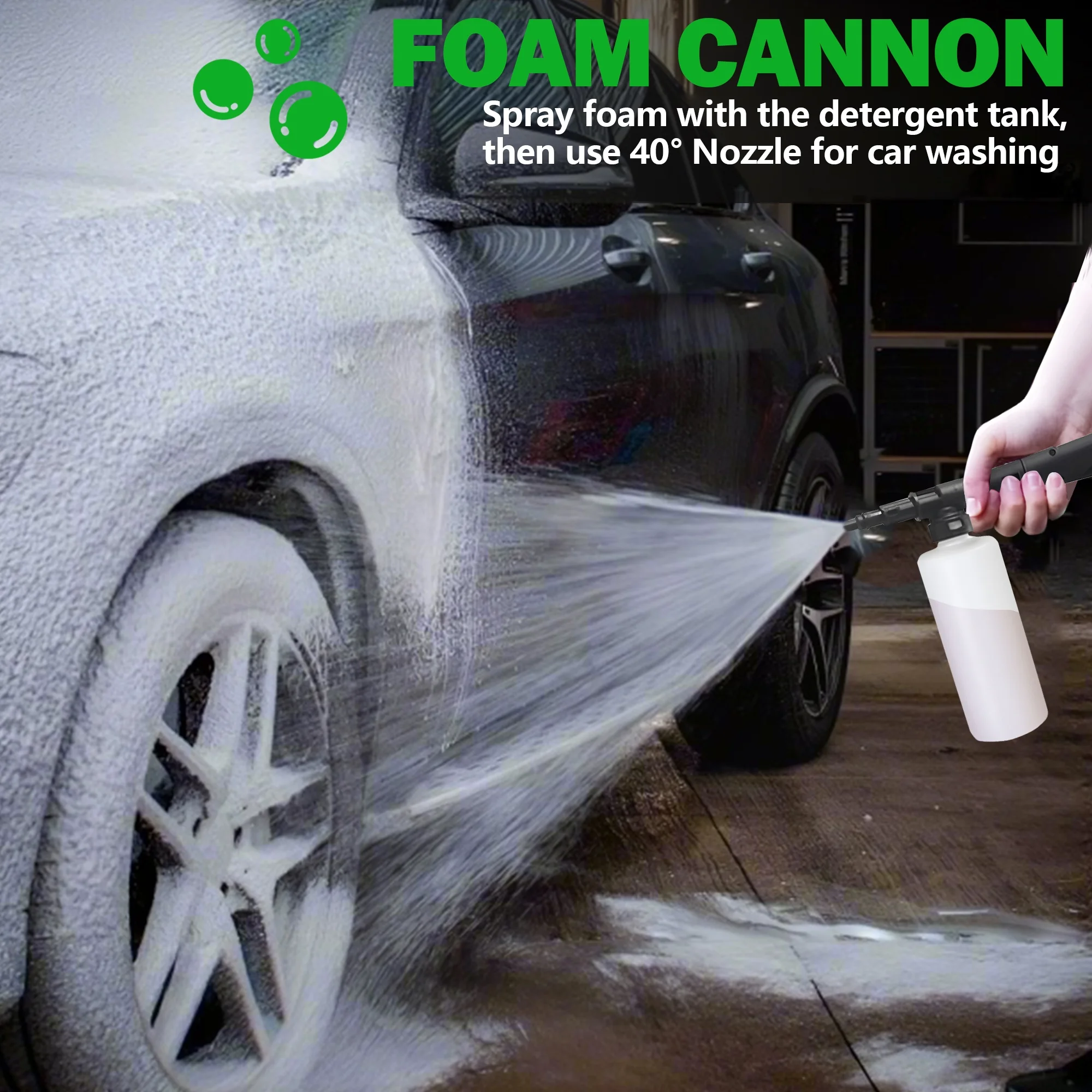 Seizeen Pressure Washer, Power Washer Electric Powered Max 3300 PSI 2 GPM, 1800W 110V Motor, with Foam Cannon & 7.3M Hose, Car House Garden Cleaning - Image 9