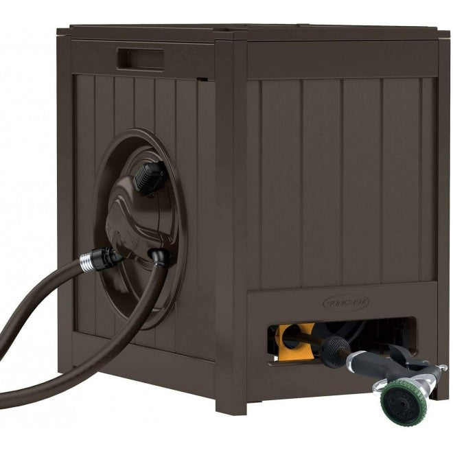 125-Foot Auto-Rewind Water-Powered Garden Hose Reel, Java, 2-Pack - Image 3