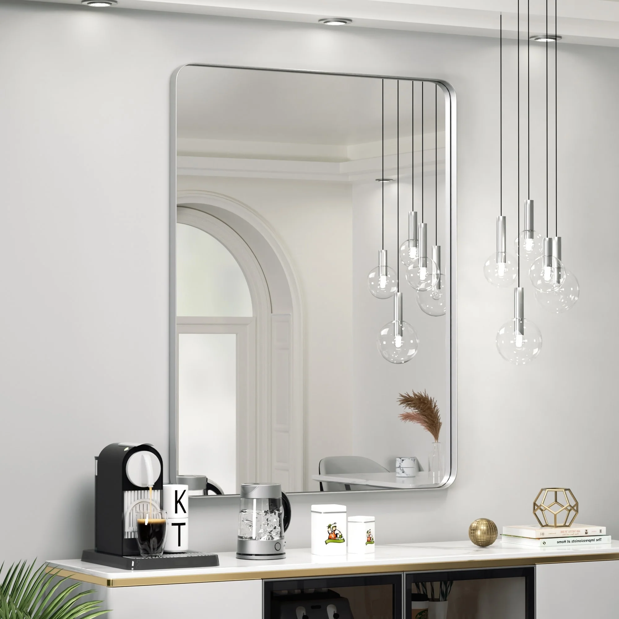 Wall Mirror Vanity Mirror, Bathroom Mirror with Rounded Corners, 1 Piece - Image 57