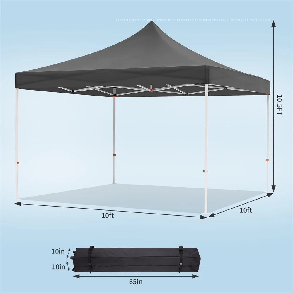 10 x 10 FT Pop Up Canopy, Heavy Duty Instant Tent with Wheeled Carry Bag, All Season Commercial Sun Shelter, Portable Canopy Shelter for Patio, Backyard, Bench, Garden - Image 2