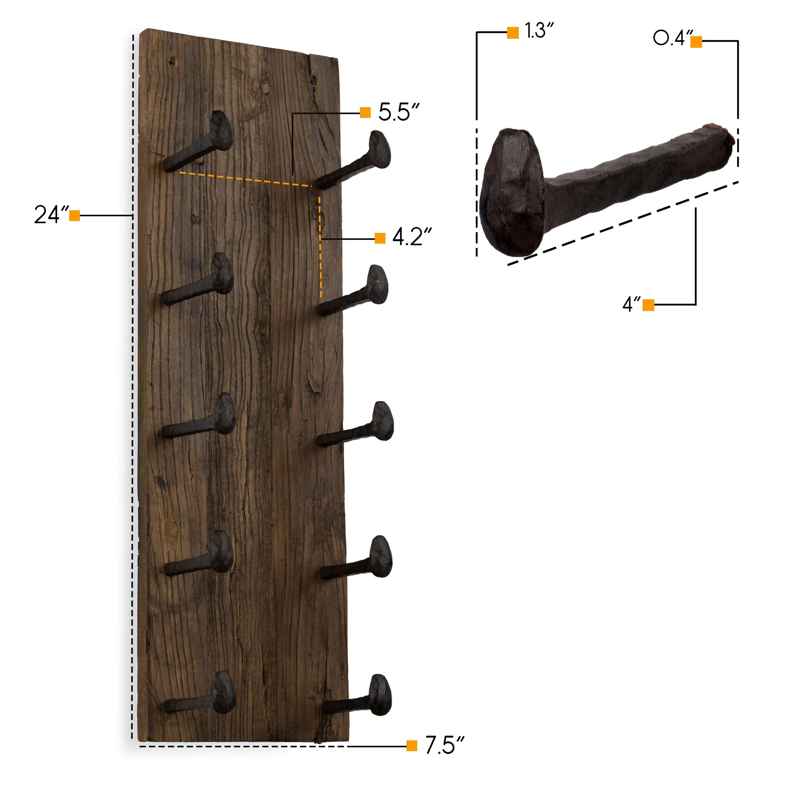 5 Bottle Wood Wall Mounted Wine Rack, Walnut Finish Bottle Holder for Kitchen, Dining Room and Home Bar - Image 4