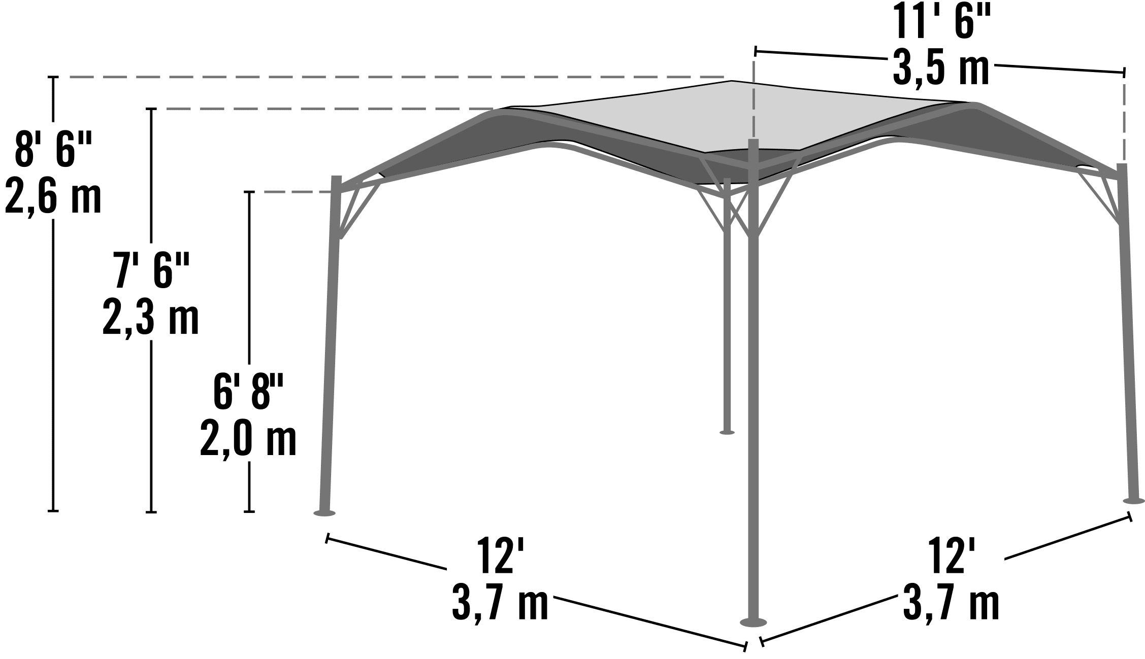 ShelterLogic Monterey 12x12 Canopy Gazebo Portable Shade Solution Backyards, Patios, Pools, Cream - Image 2