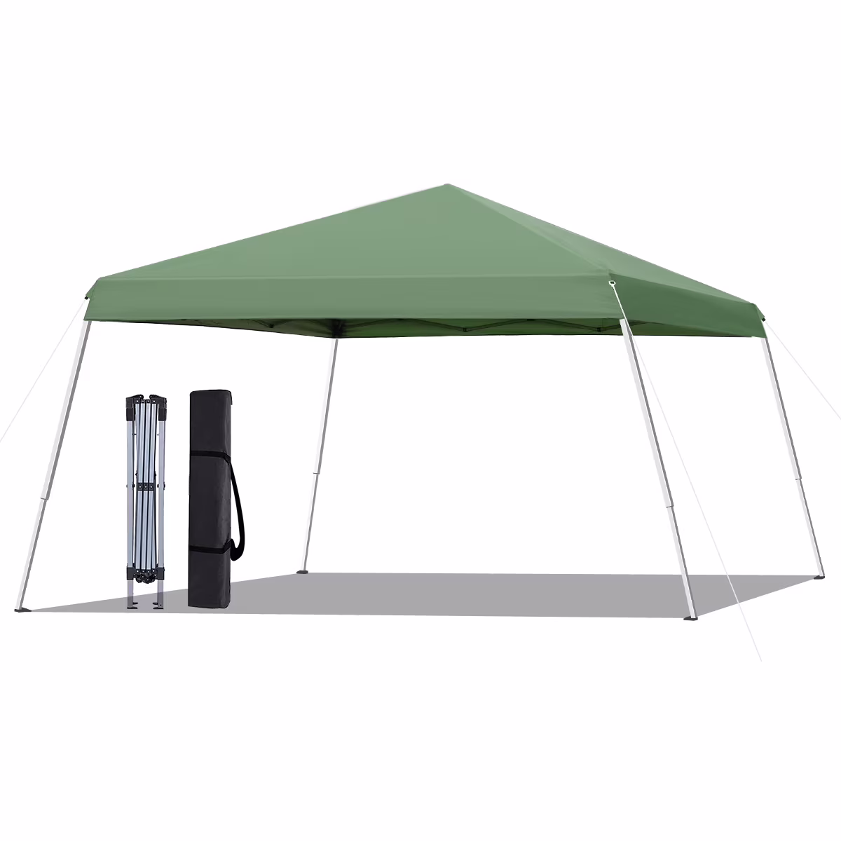 10x10 Pop Up Canopy Tent With Durable Silver Coated Cover And Adjustable Slant Legs, Easy Setup Outdoor Patio Instant Sun Shelter - Blue, Included 1 x Storage Carry Bag, 4 x Guylines, 8 x Stakes - Image 5