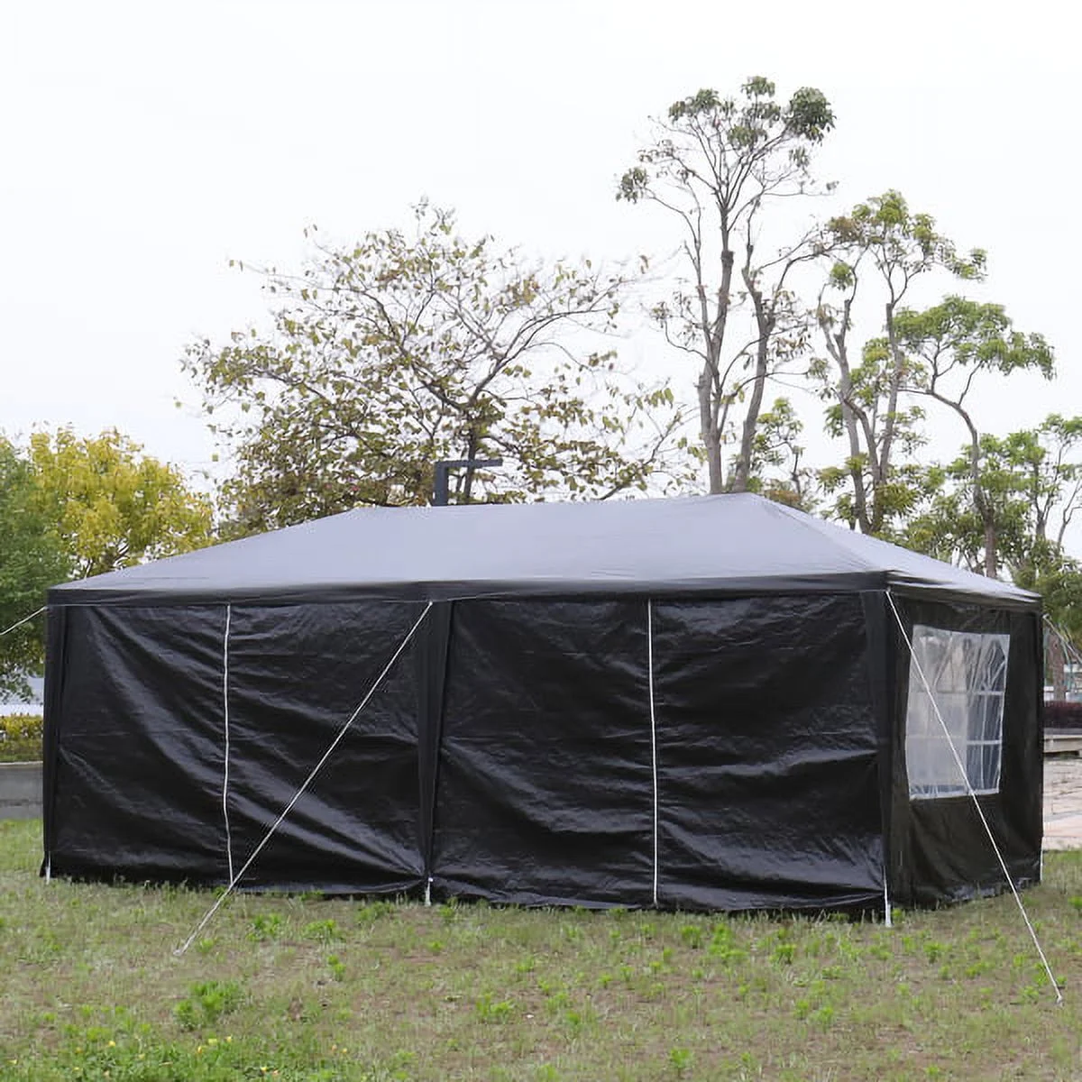 10'x20' Outdoor Party Tent with 6 Removable Sidewalls, Waterproof Canopy Patio Wedding Gazebo, Black - Image 7