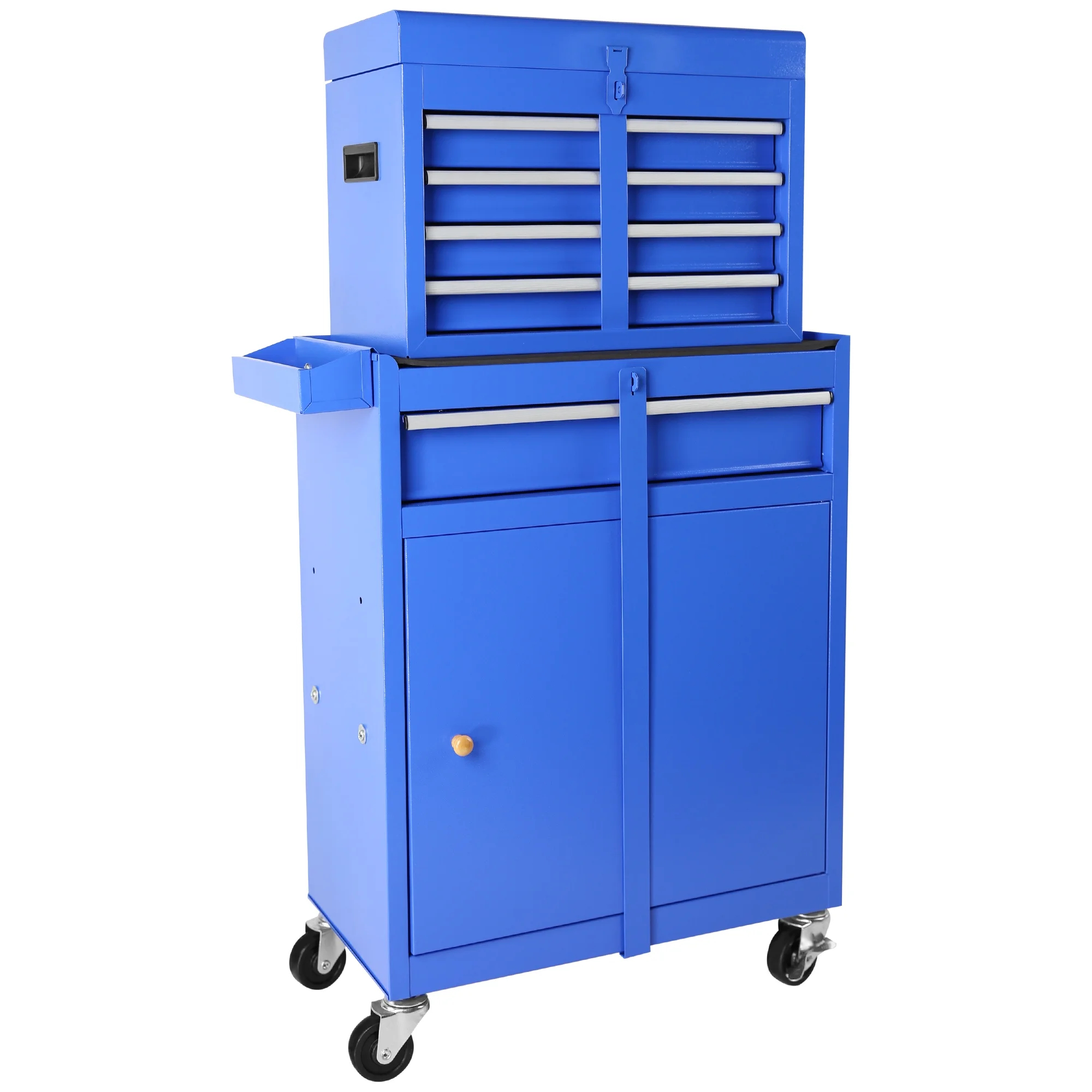 DUOSONG 5-Drawer Rolling Tool Chest, High Capacity Tool Storage Cabinet W/Lockable Wheels, Adjustable Shelf & Anti-Slip Liner, Detachable Tool Box Organizer, Rolling Tool Cabinet Blue Steel Tools & - Image 4