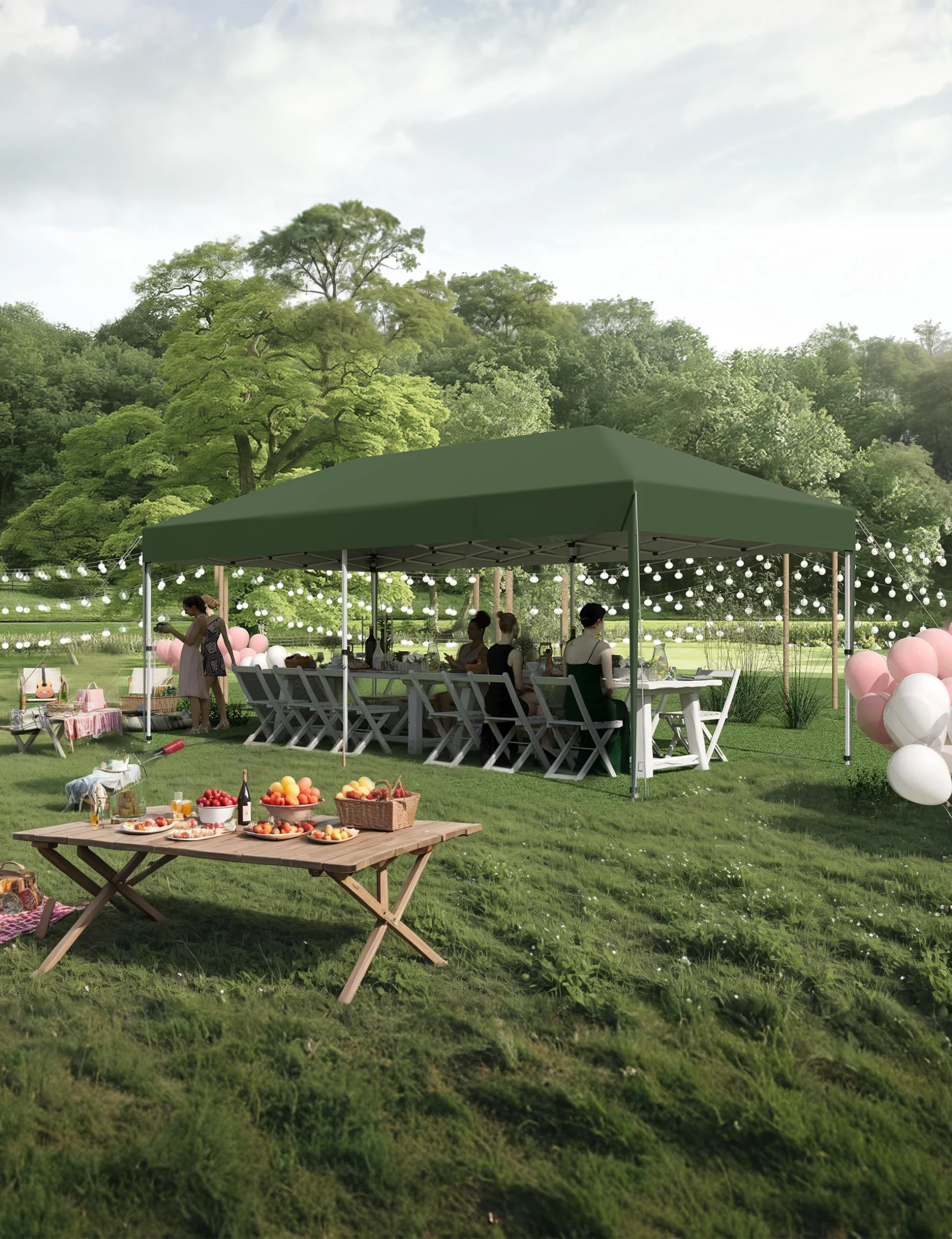 Huloretions 10x10FT Pop Up Canopy Tent,Folding Heavy Duty Commercial Canopy Tent Outdoor Vendor Party Tent Waterproof Gazebo Shelter For Patio Outdoor Party Events,Height Adjustable Shelter Gazebos - Image 2