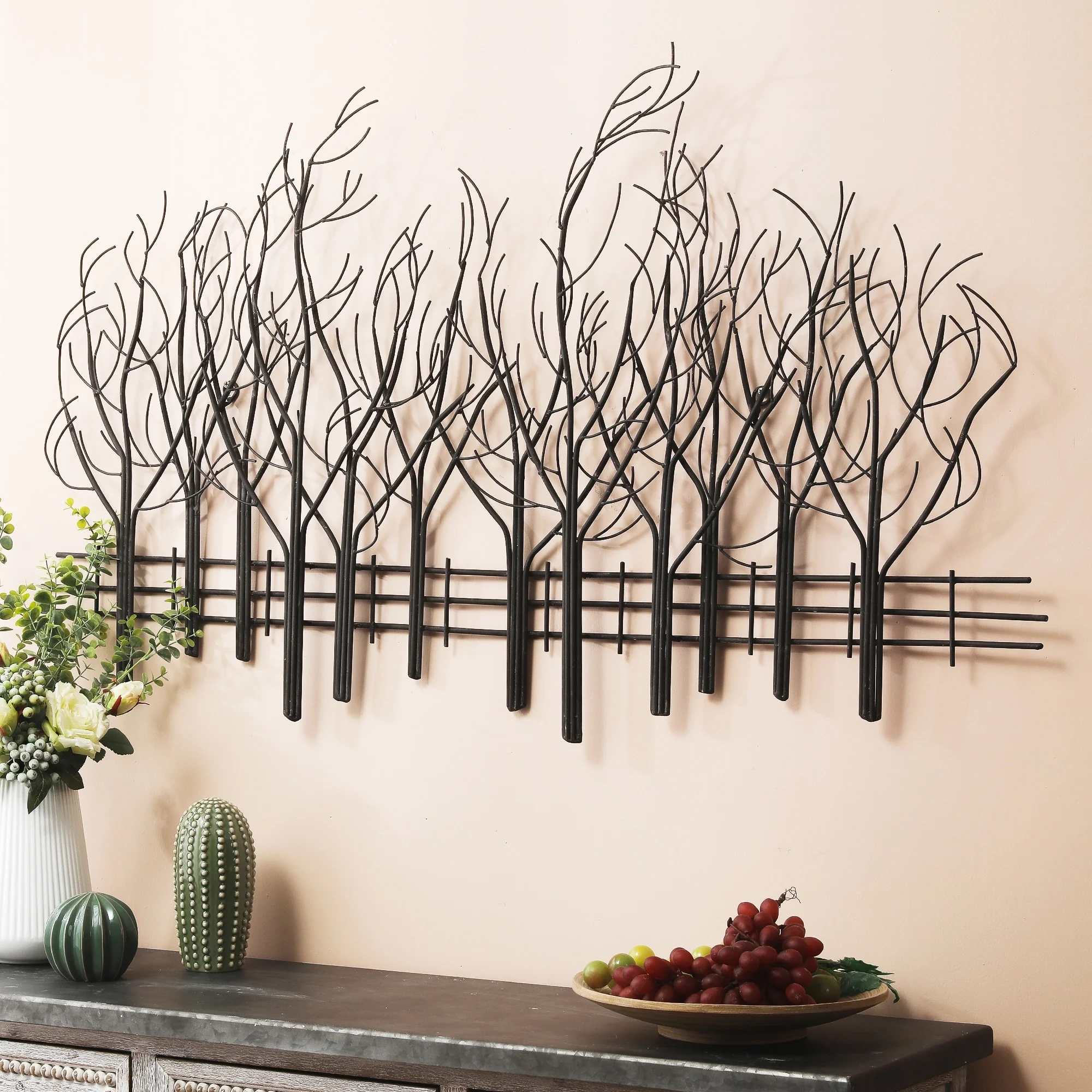 Black Metal Tree Wall Decor, Modern Forest Design Wall Art Sculpture for Living Room, Bedroom and Home Decoration - Image 7