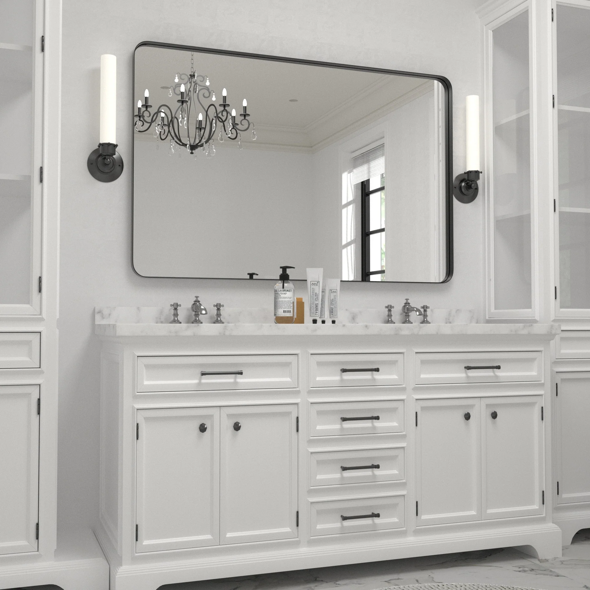 Wall Mirror Vanity Mirror, Bathroom Mirror with Rounded Corners, 1 Piece - Image 27