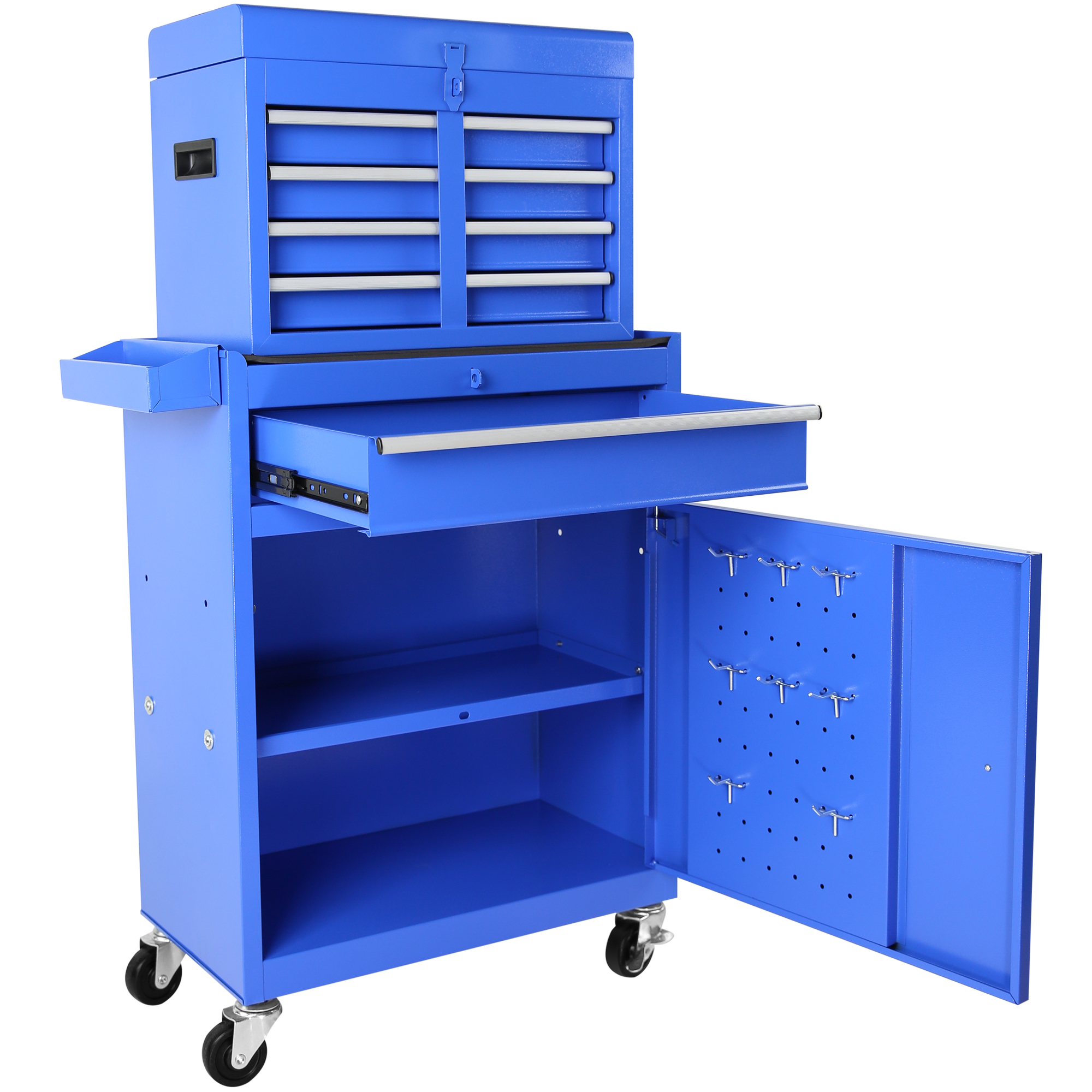 DUOSONG 5-Drawer Rolling Tool Chest, High Capacity Tool Storage Cabinet W/Lockable Wheels, Adjustable Shelf & Anti-Slip Liner, Detachable Tool Box Organizer, Rolling Tool Cabinet Blue Steel Tools & - Image 15