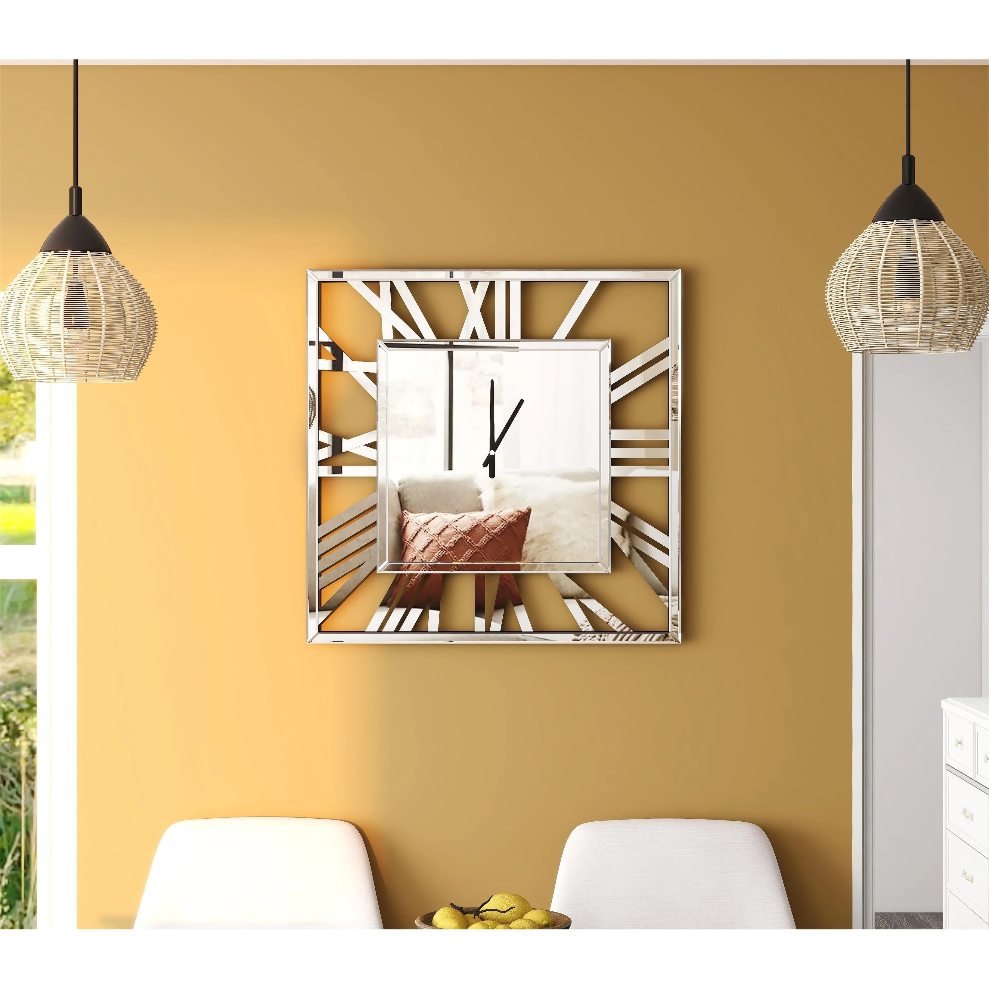 Large Modern Mirrored Wall Clock, Oversized Decorative Hanging Clock for Living Room, Bedroom and Home Decor - Image 4