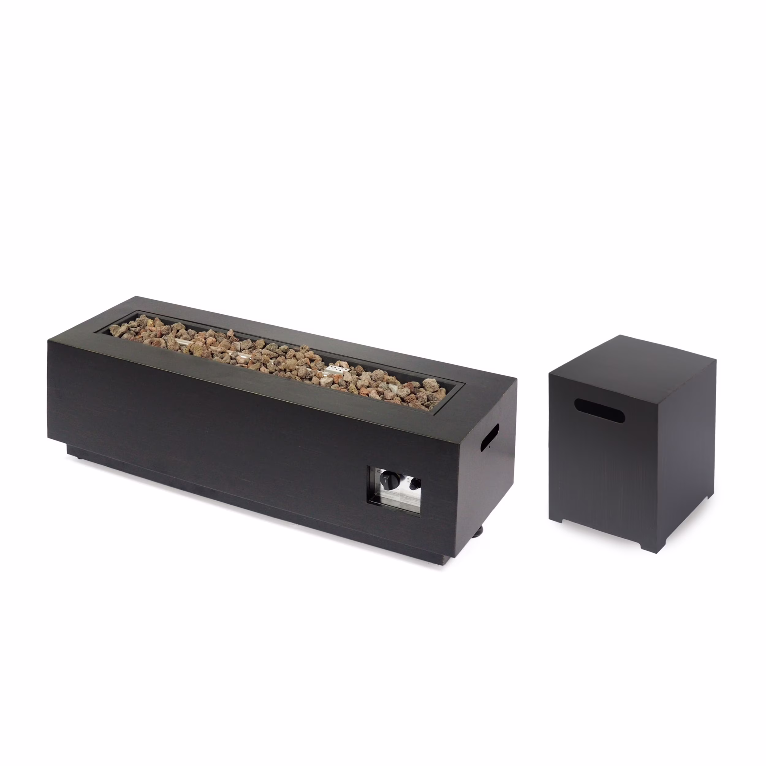 Christopher Knight Home Wellington Outdoor Iron 50000 BTU Fire Pit by Concrete Finish - Image 3