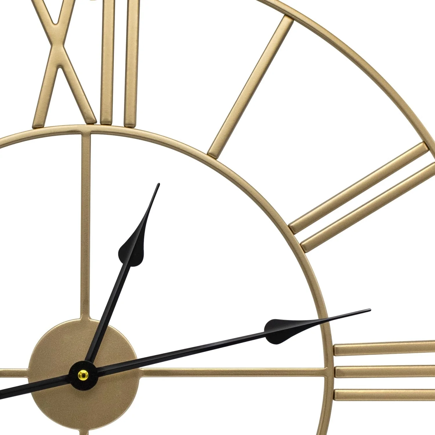 24 Inch Large Round Gold Metal Wall Clock, Decorative Analog Clock for Home - Image 5