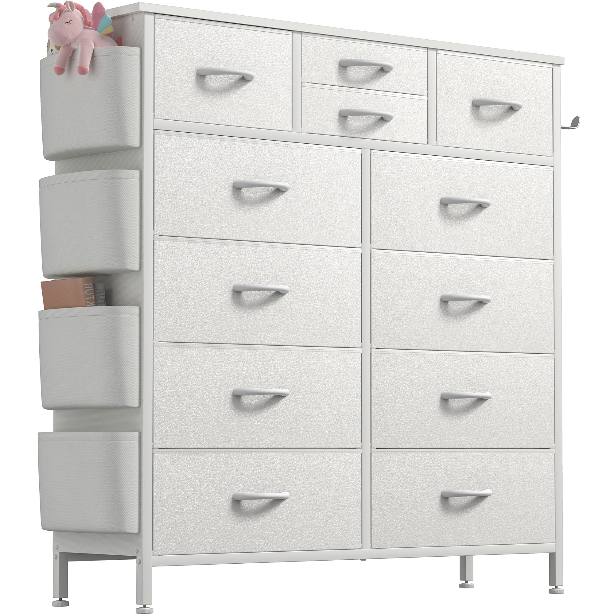 12 Drawer Fabric Dresser, Tall Bedroom Chest of Drawers with Storage - Image 38