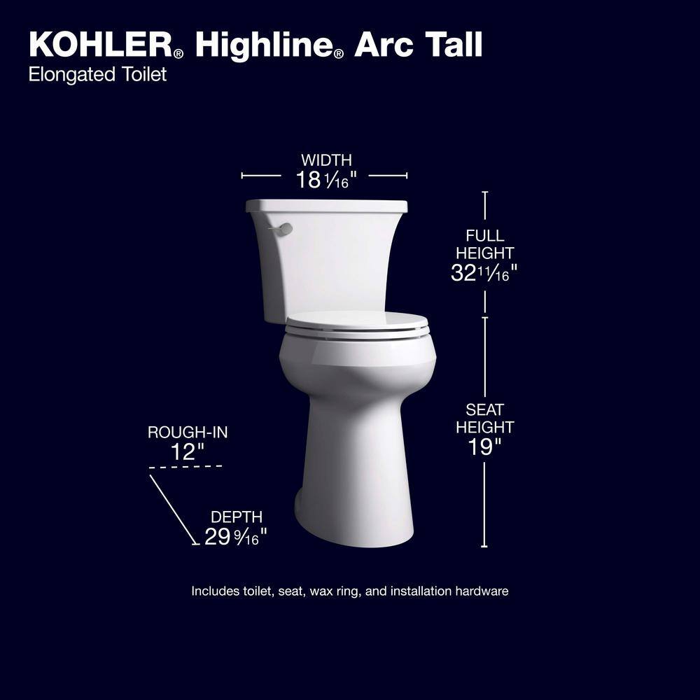 Extra Tall Complete Solution 2-piece 1.28 GPF Single Flush Elongated Toilet in White (Seat Included) 78305-0 - Image 4