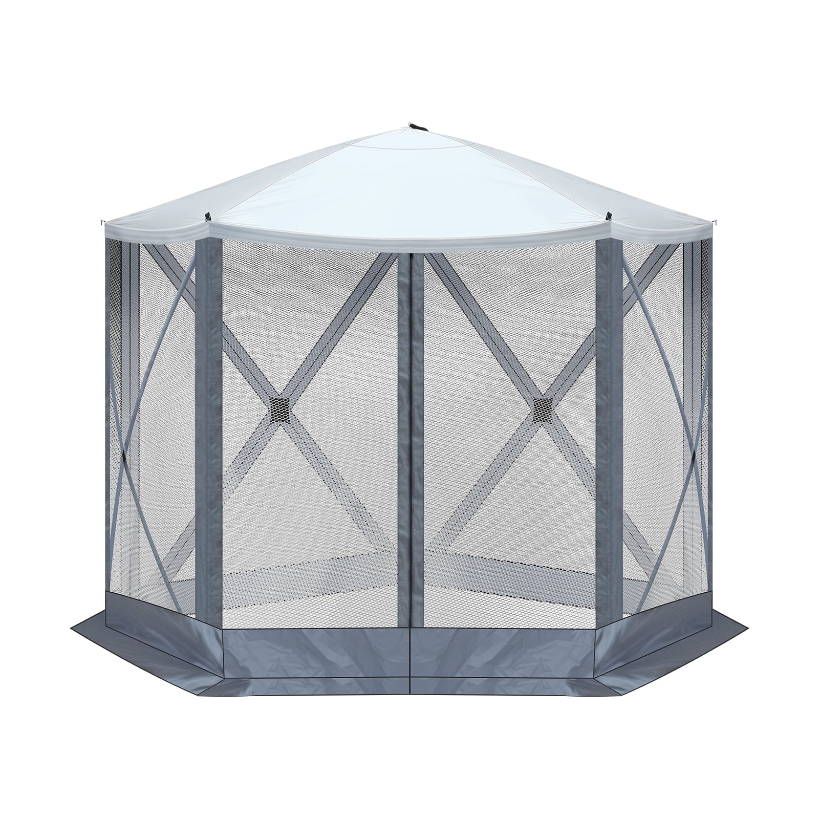 10'x10' Outdoor Pop-Up Camping Canopy - UV & Waterproof, 5 Mesh Sidewalls, Portable with Carrying Bag for Camping,Patio,Lawn, Gray - Image 5