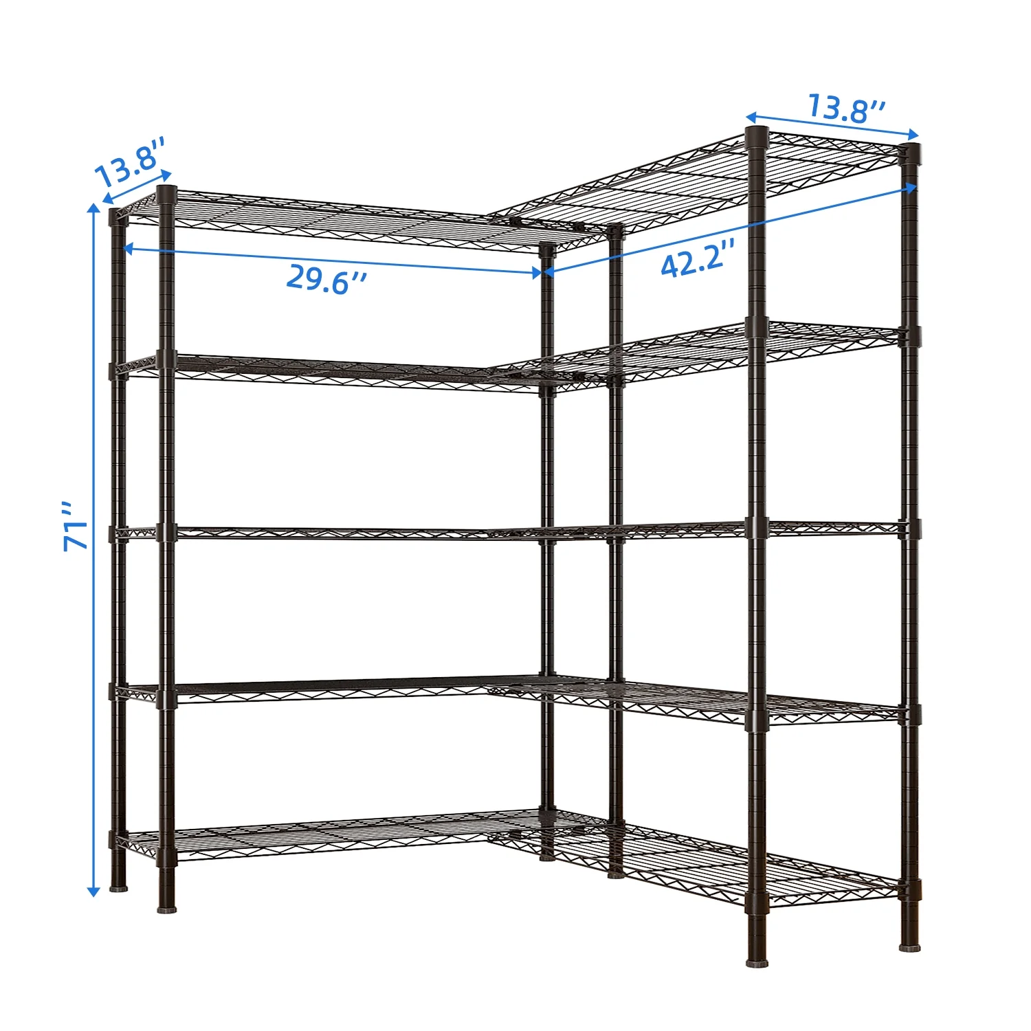 SamyoHome 58"W Storage Rack, Hevy Duty Garage Wire Shelving Chrome, Adjustable Metal Pantry Shelf for Garage Storage Organizer, 1500 lbs Capacity - Image 4