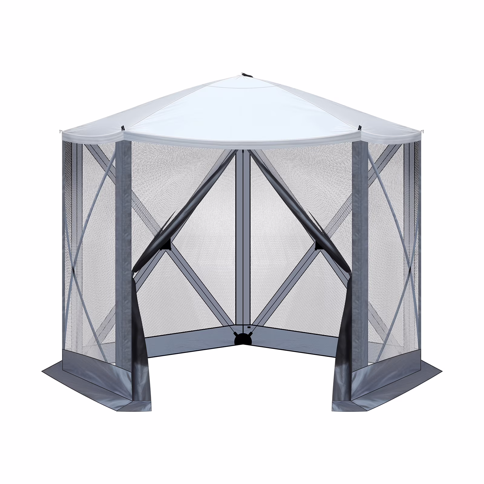 10'x10' Outdoor Pop-Up Camping Canopy - UV & Waterproof, 5 Mesh Sidewalls, Portable with Carrying Bag for Camping,Patio,Lawn, Gray