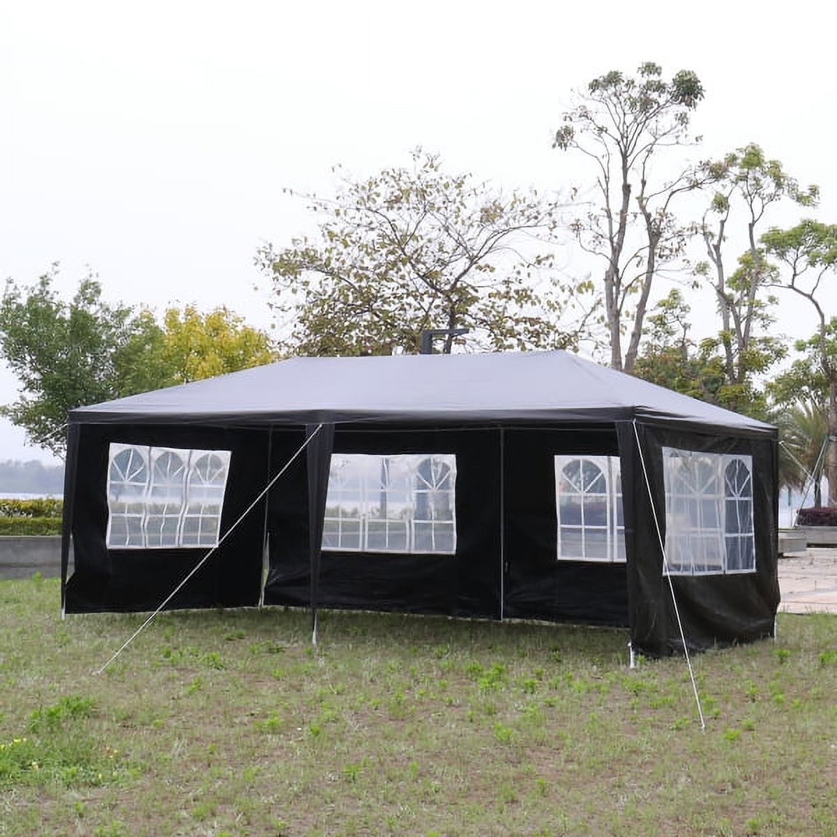 10'x20' Outdoor Party Tent with 6 Removable Sidewalls, Waterproof Canopy Patio Wedding Gazebo, Black - Image 2