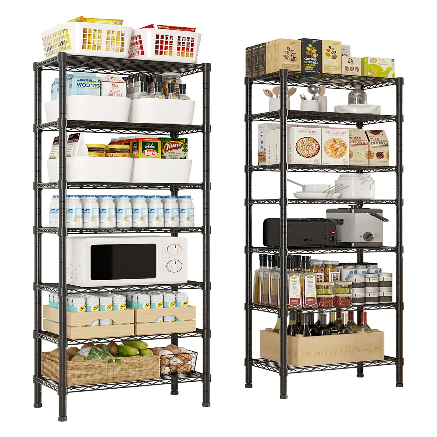 Zimtown Heavy Duty Storage Shelves, 63"W Wire Shelving Unit, Adjustable 4 Tier Metal Shelves Organizer Silver for Pantry Kitchen Basement, 1500 lbs Capacity - Image 26