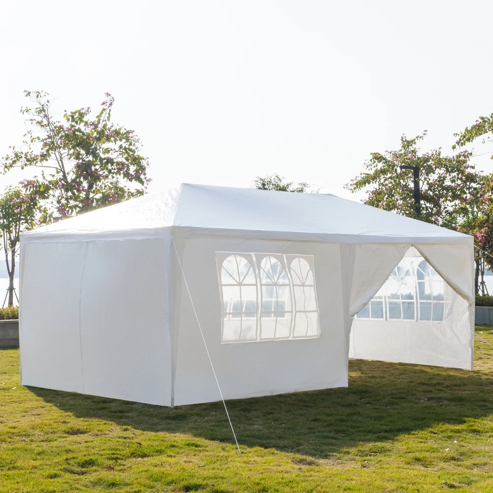 10'x20' Outdoor Party Tent with 6 Removable Sidewalls, Waterproof Canopy Patio Wedding Gazebo, White - Image 18