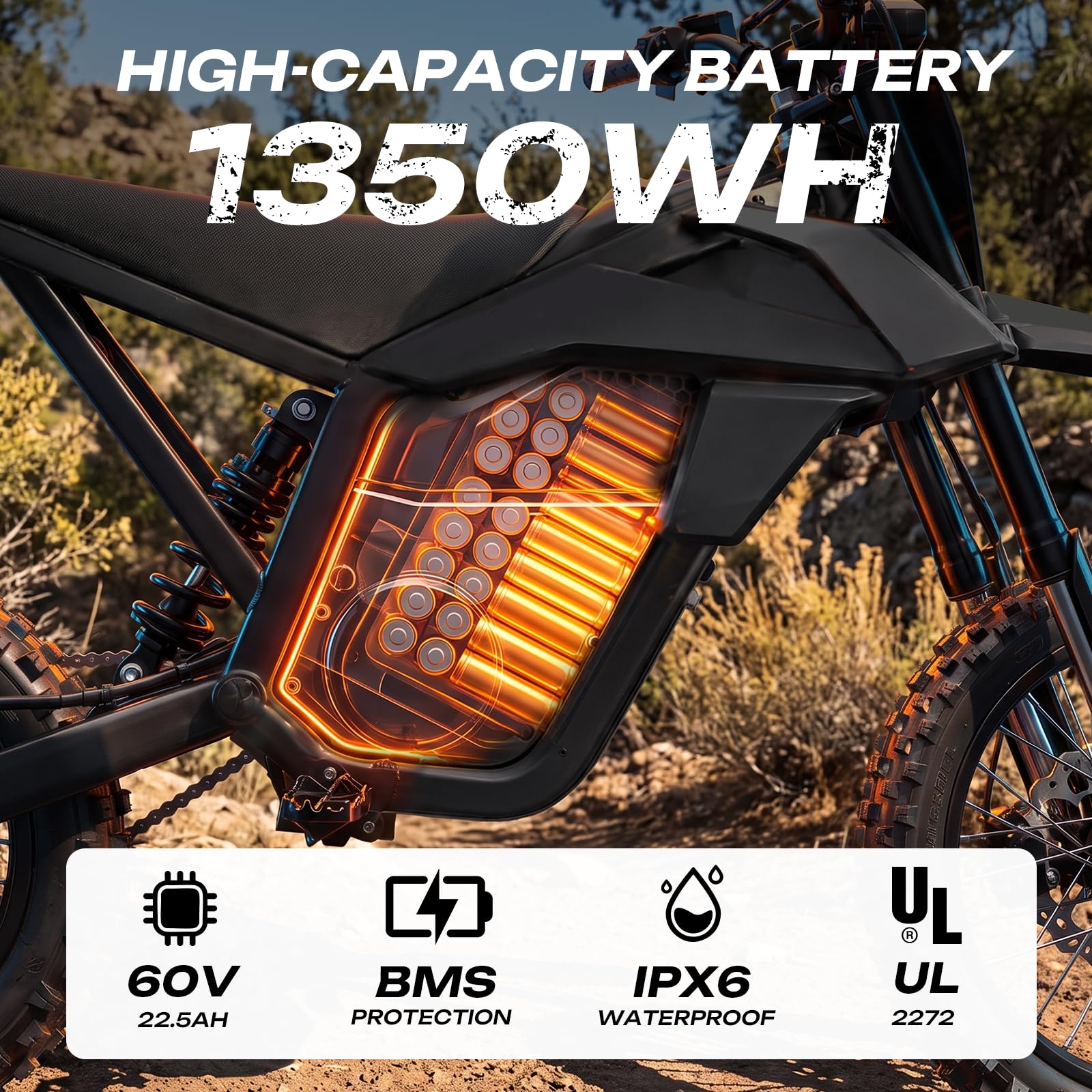 Upgoing D60 Electric Dirt Bike for Teens & Adults, 4000W, 45 MPH - Image 4