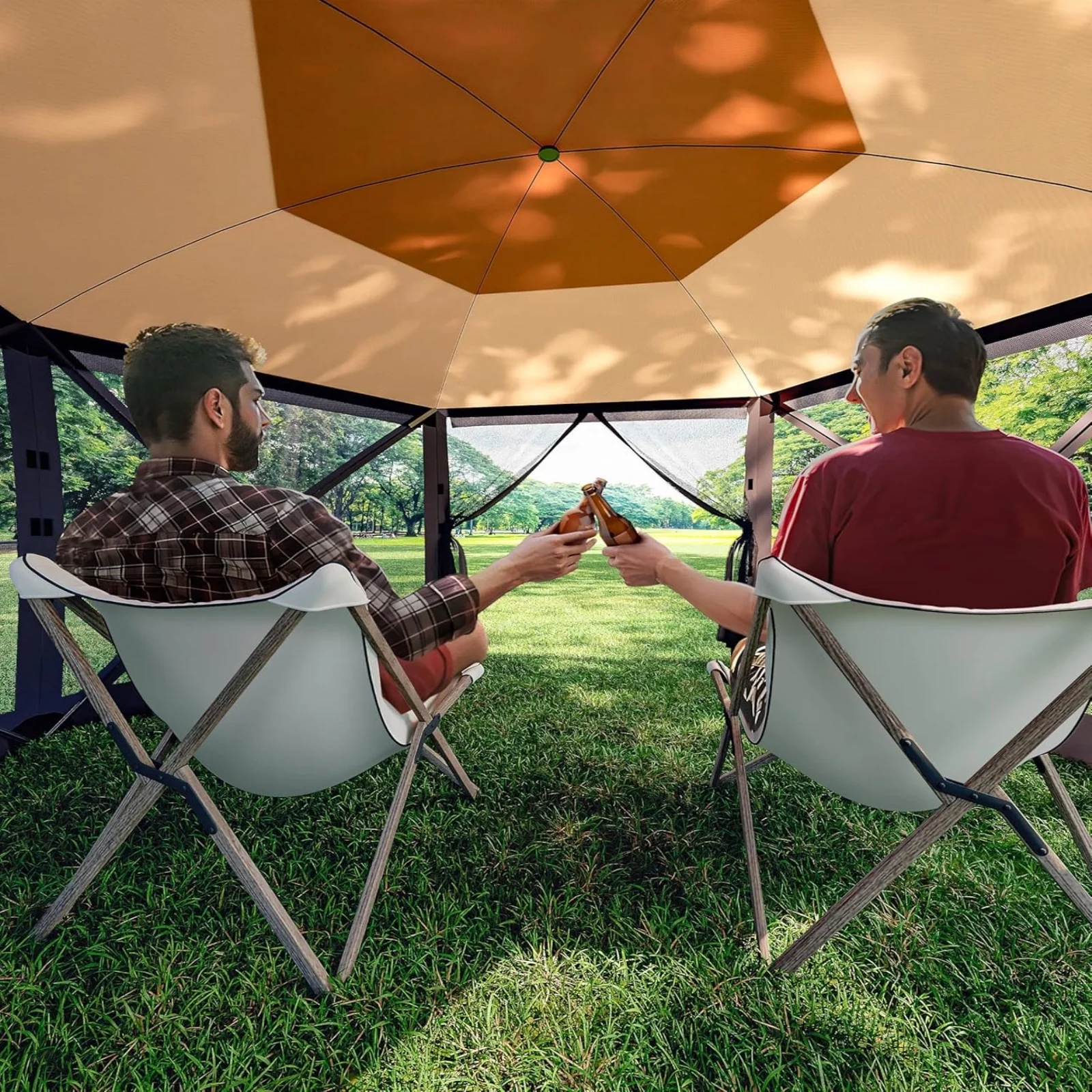 AOILE 12 x 12 Ft Pop-Up Screen Tent Gazebo, Instant Shade Canopy with 6 Removable Panels for Patio & Camping - Image 4