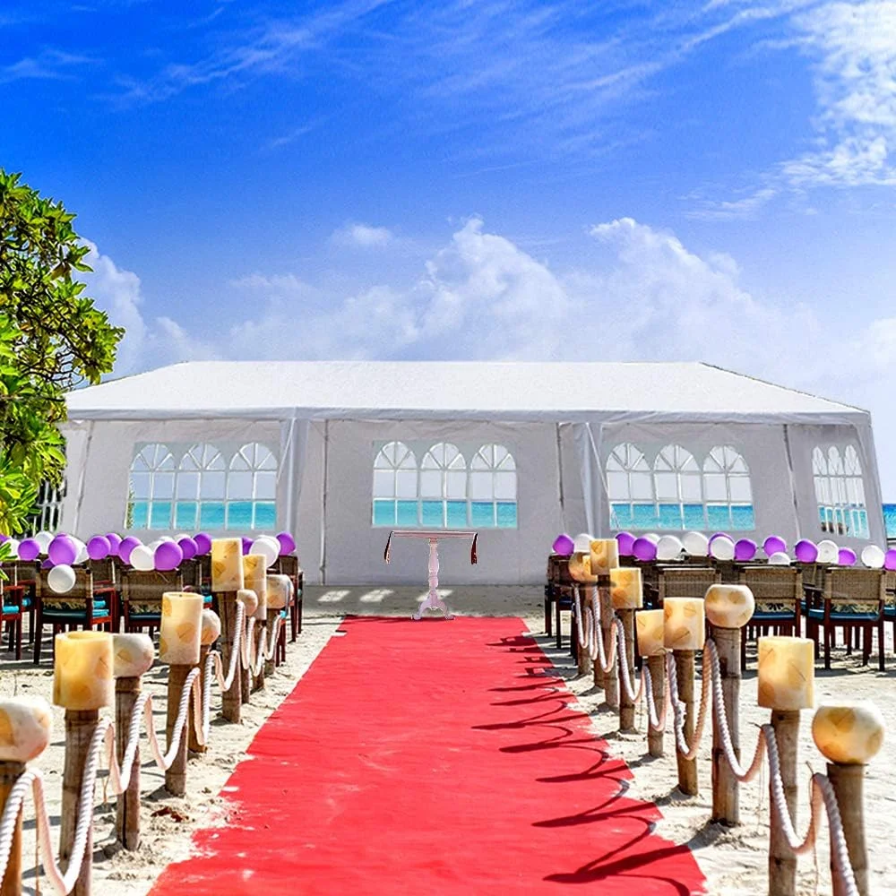 10'x30' Outdoor Patio Wedding Party Tent Heavy Duty Canopy Tent Gazebo, Waterproof UV Protection Tent with Spiral Tubes White(8 Removable Sidewalls 2 Doors) - Image 2