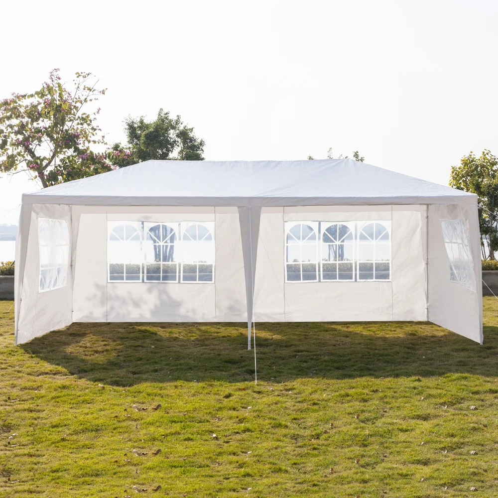 10'x20' Outdoor Party Tent with 6 Removable Sidewalls, Waterproof Canopy Patio Wedding Gazebo, White - Image 6