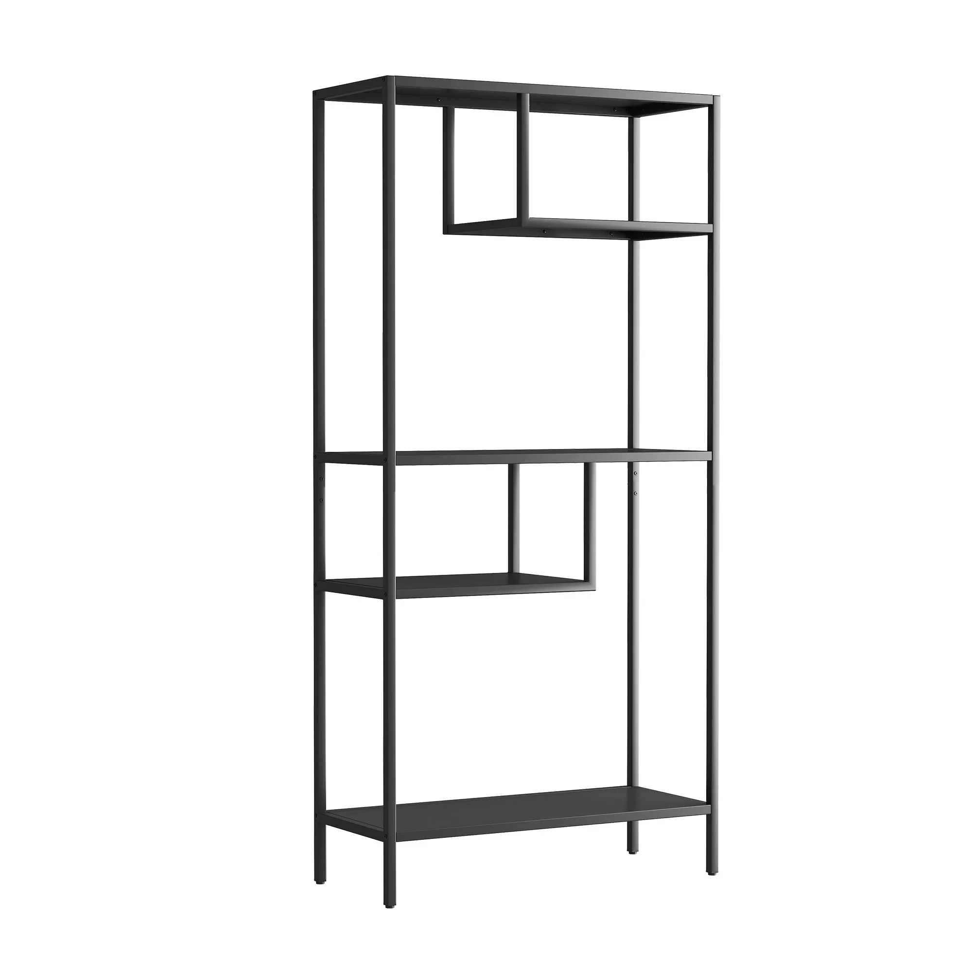 Modern Storage Shelf with 4 Compartments & Metal Legs, Freestanding Organizer,Book Shelves Display Shelves for Living Room, Bedroom, Home Office - Image 3