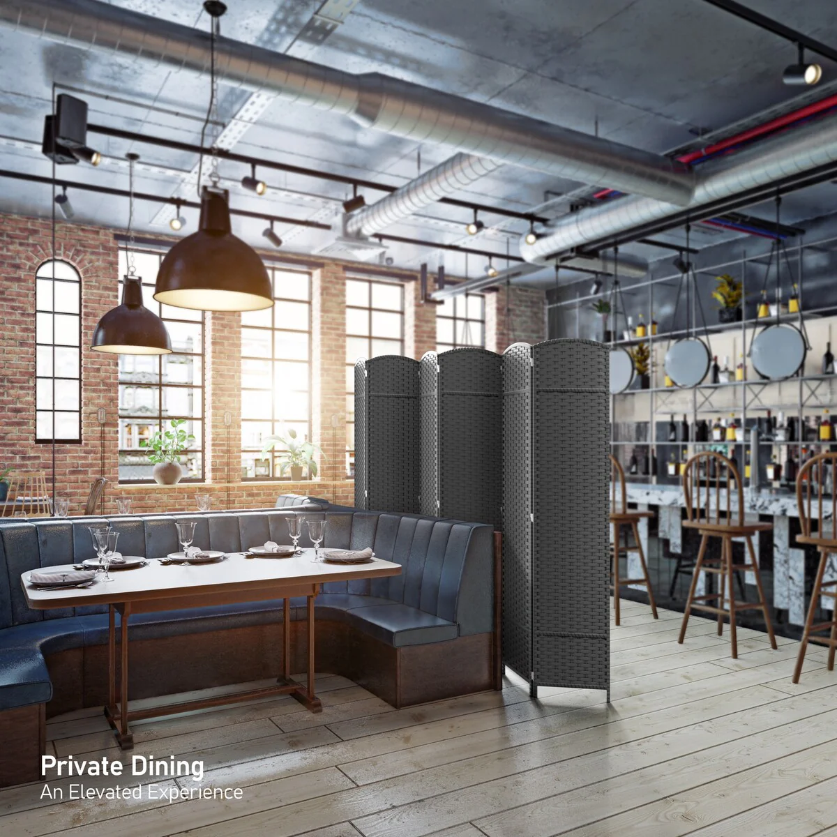6 Panel Room Divider, 6ft Tall Extra Wide Folding Privacy Screen with Hand-Woven Mesh Panels - Image 31