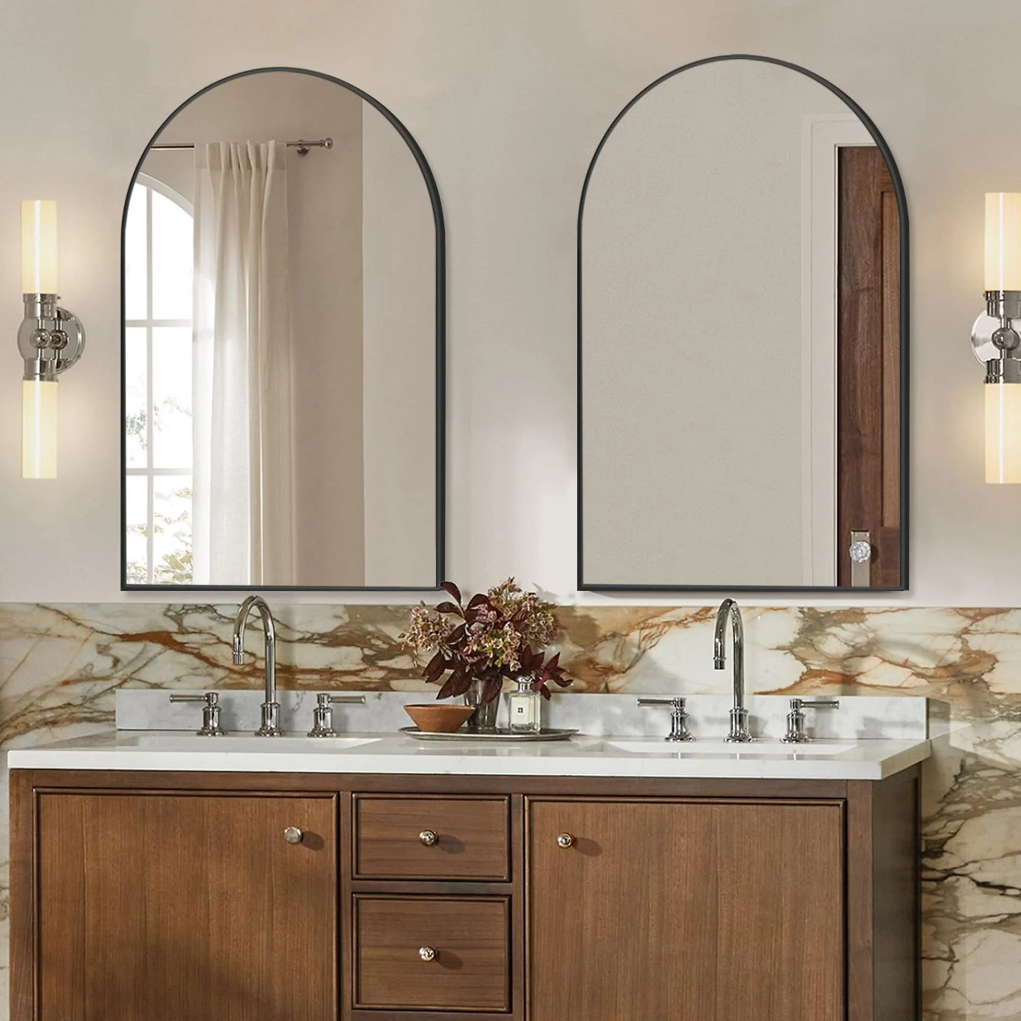 2 Pack 36x24 Inch Arched Bathroom Vanity Mirrors, Wall Mounted Decorative Mirrors for Bathroom and Bedroom - Image 10