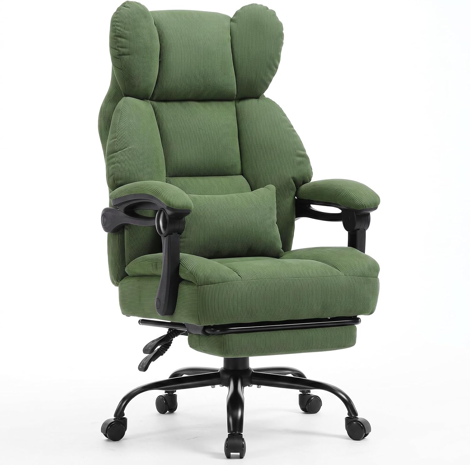 Big & Tall Ergonomic Gaming Chair, Wide Spring Seat, Linkage Armrest, Earth Black - Image 10