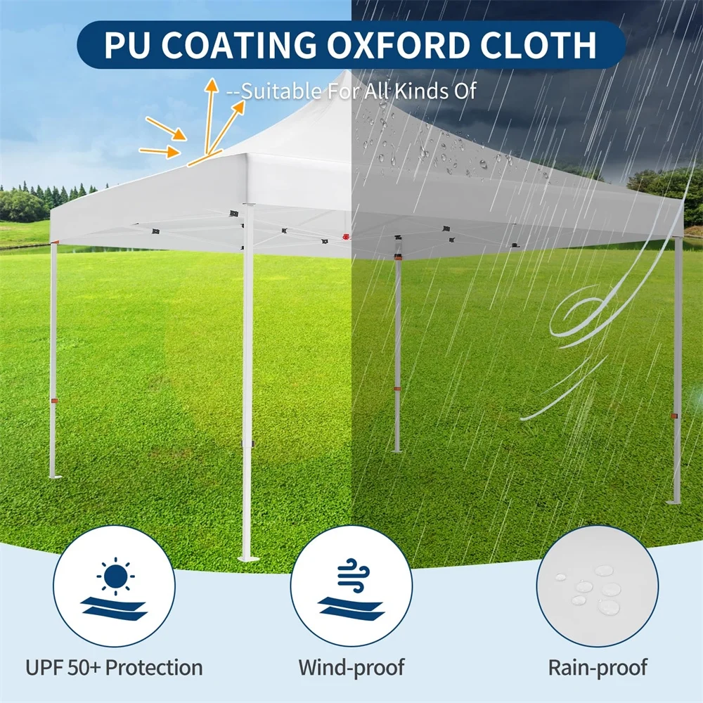 10 x 10 FT Pop Up Canopy, Heavy Duty Instant Tent with Wheeled Carry Bag, All Season Commercial Sun Shelter, Portable Canopy Shelter for Patio, Backyard, Bench, Garden - Image 16