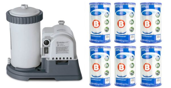 Pool Filter Pump with GFCI – Includes 6 Type B Cartridges
