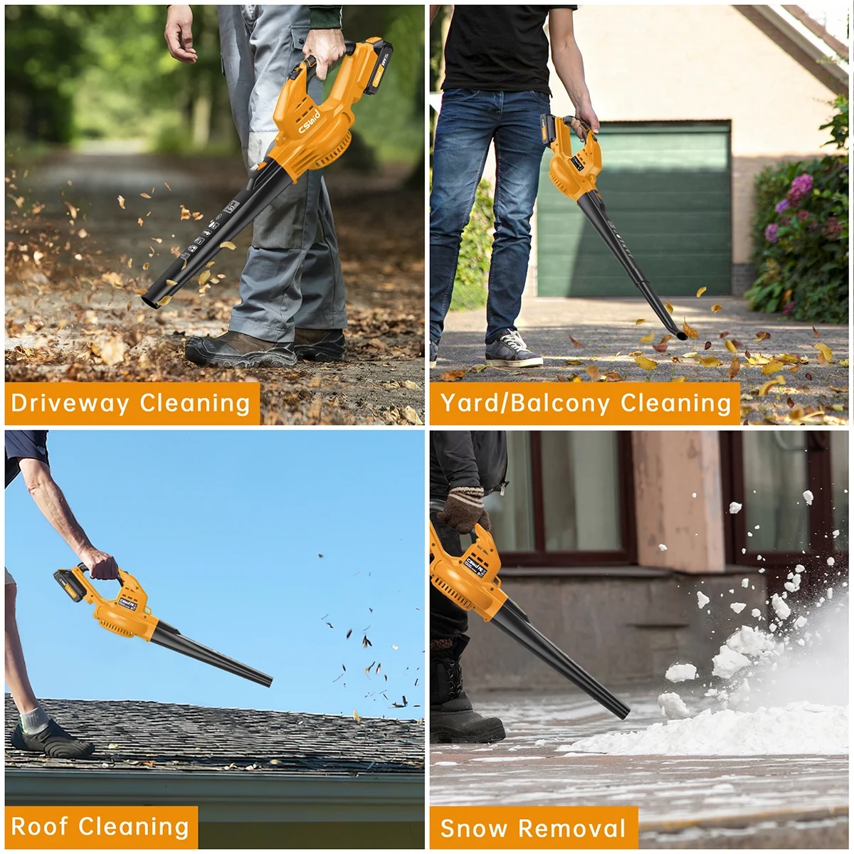 GPED Leaf Blower, 3 Speed Adjustment Electric Cordless Leaf Blower with 2 x 4.0Ah Batteries, Charger, Shoulder Strap, 580CFM/160MPH, Ideal for Patio Cleaning, Lawn Care, Blowing Leaves, Green - Image 17