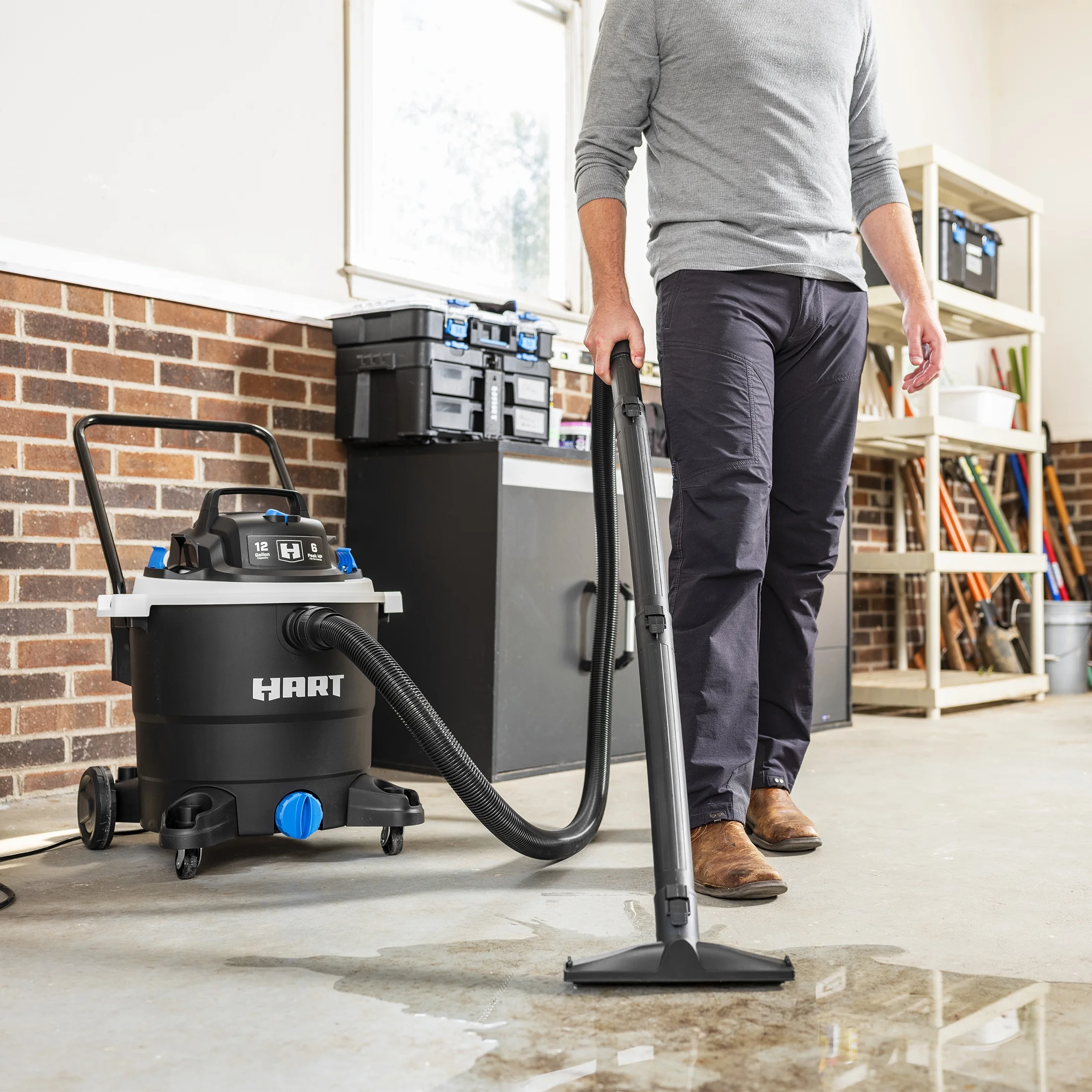 HART 12 Gallon 6 Peak HP Wet/Dry Vacuum, VOC1212PW 3701 - Image 10