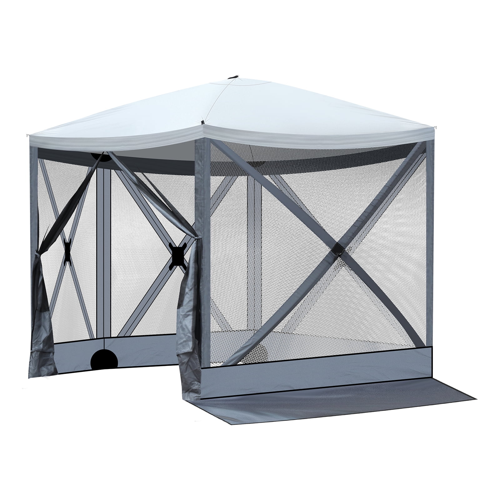 10'x10' Outdoor Pop-Up Camping Canopy - UV & Waterproof, 5 Mesh Sidewalls, Portable with Carrying Bag for Camping,Patio,Lawn, Gray - Image 13