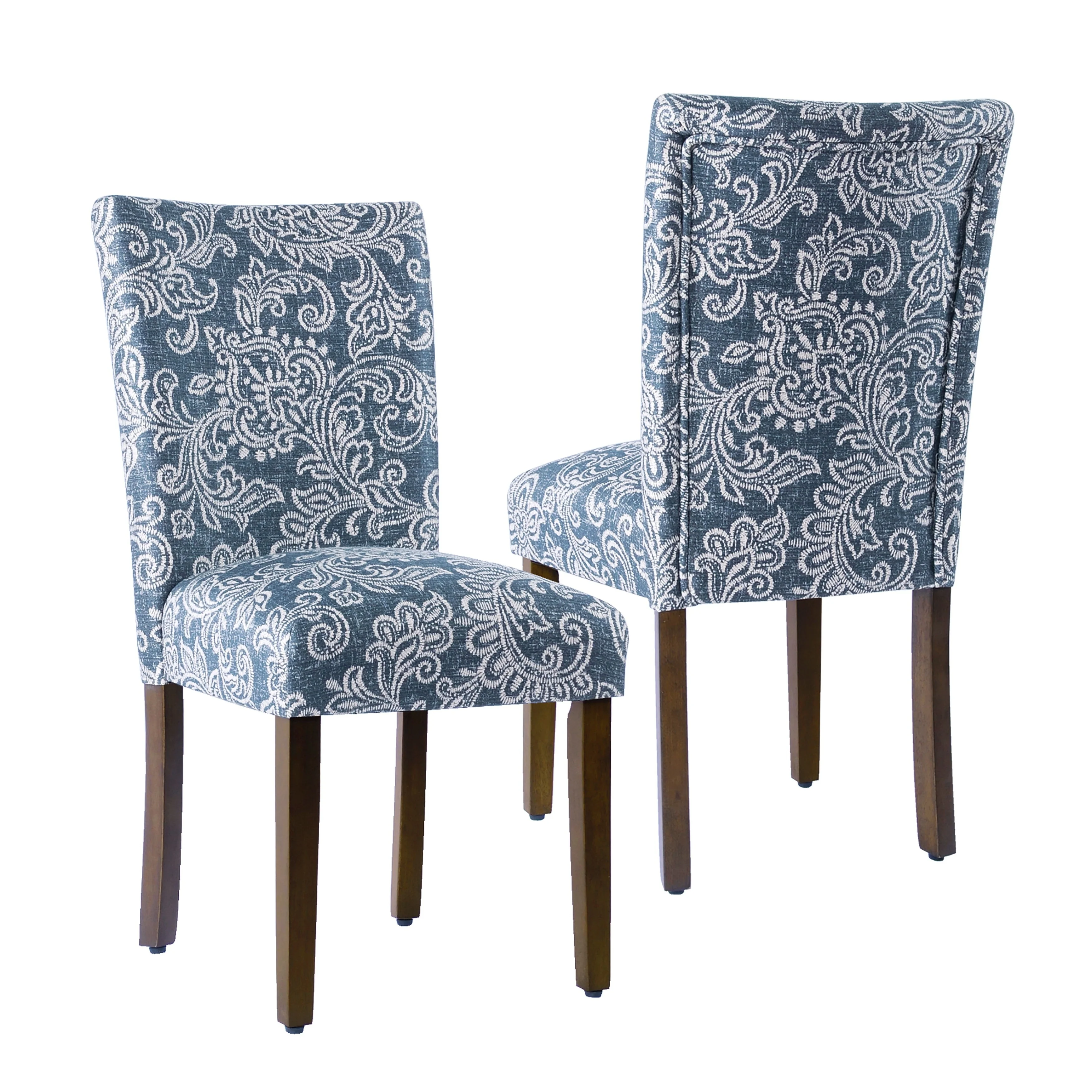 Set of 2 Upholstered Medallion Dining Chairs, Comfortable Parsons Style Chairs for Kitchen and Dining Room - Image 8