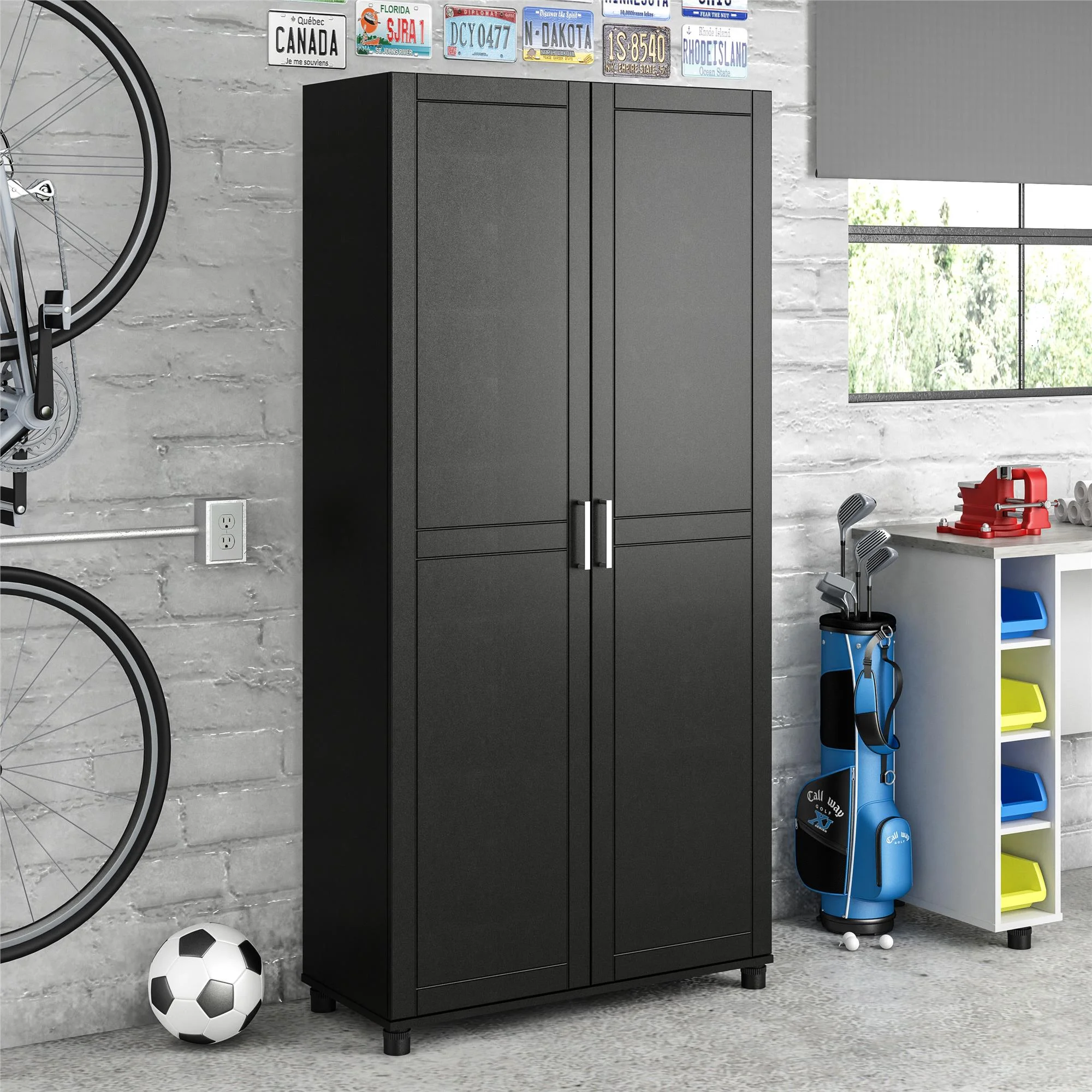 Callahan 36" Utility Storage Cabinet, Black - Image 2