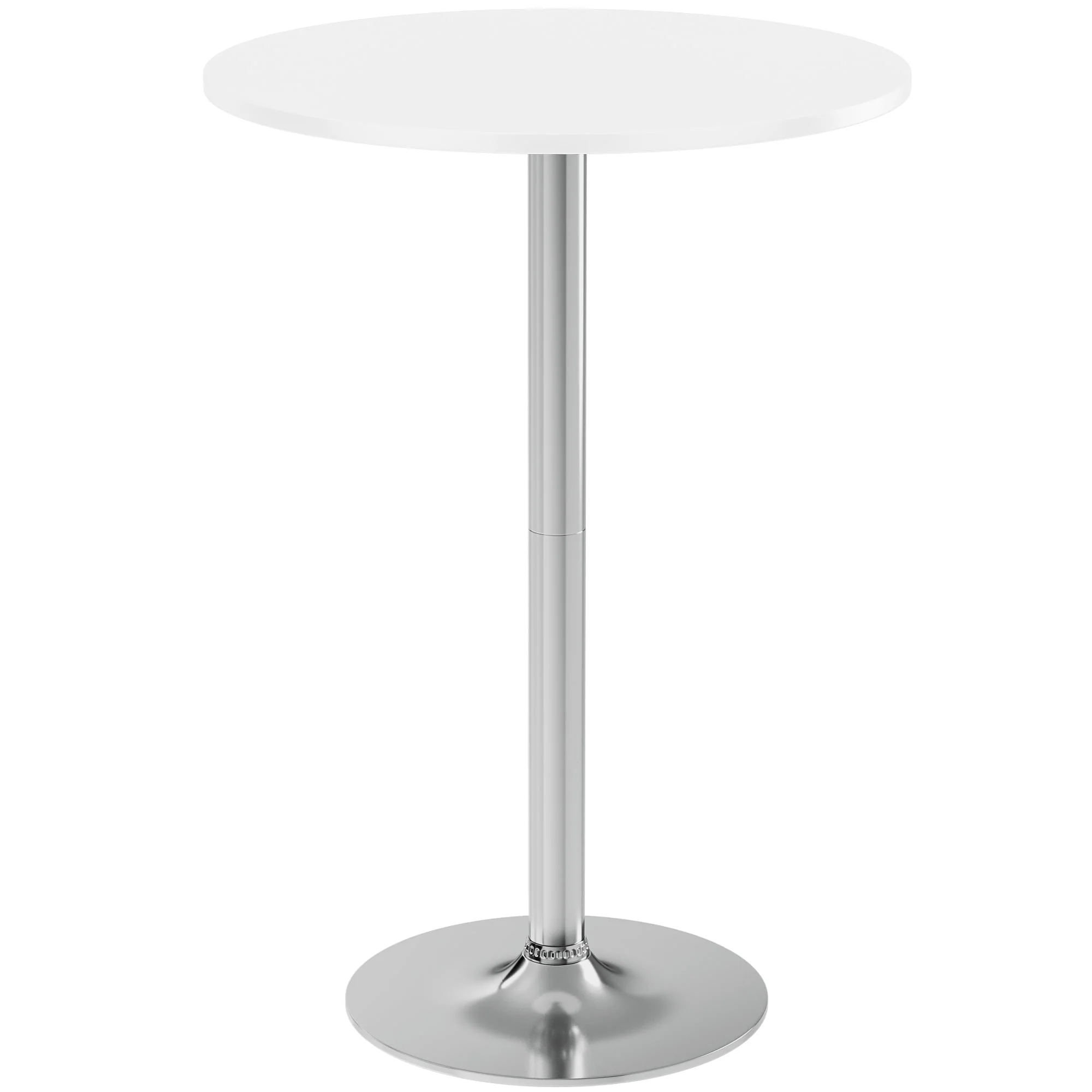 Round Bistro Pub Table, Bar Height Cocktail Table with Metal Base and MDF Top, 23.8 Inch - Image 6