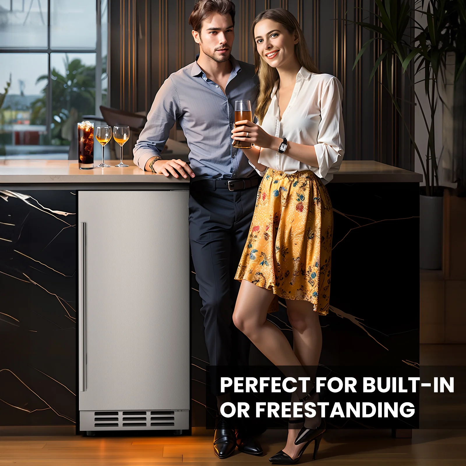 QAUSOU 24 Inch Under Counter Double Drawer Fridge, Weather Proof Stainless Steel Outdoor Beverage Refrigerator for Patio - Image 16