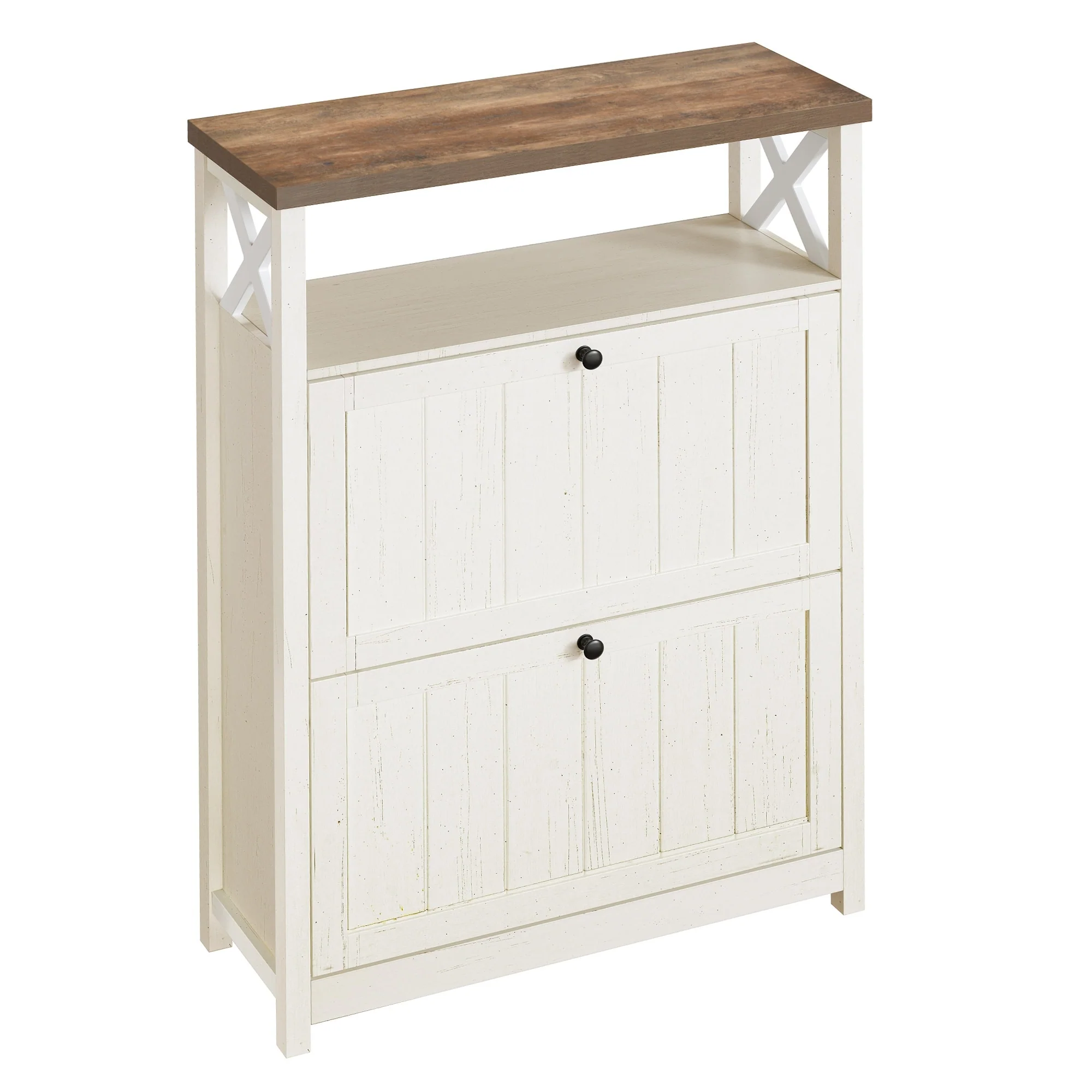 Shoe Storage Cabinet Organizer with 2 Compartments, Entryway and Hallway Shoe Cabinet - Image 8