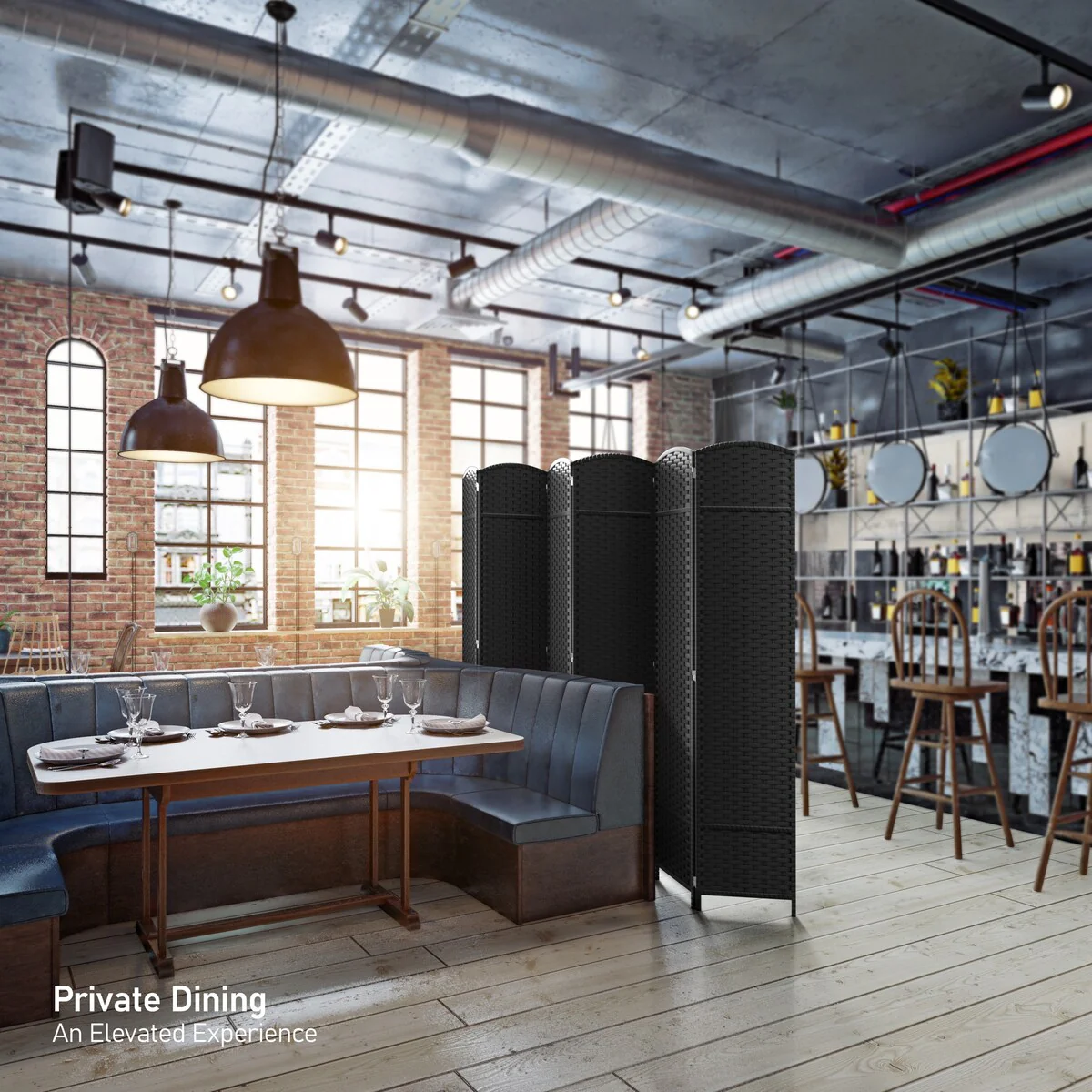 6 Panel Room Divider, 6ft Tall Extra Wide Folding Privacy Screen with Hand-Woven Mesh Panels - Image 26
